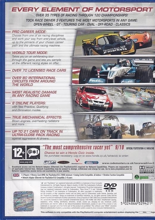 TOCA Race Driver 3 - PS2 (B Grade) (Genbrug)